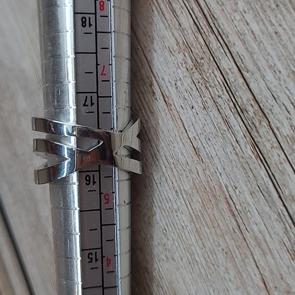 NIB STERLING SILVER WHITE TOPAZ CRISS CROSS RING - Picture 10 of 10